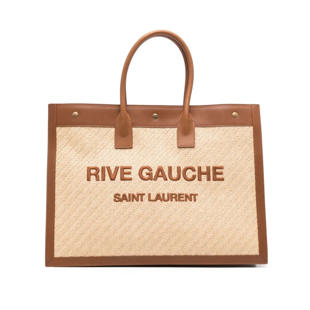 Saint Laurent Rive Gauche Raffia and Leather - NEW never used